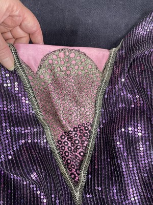 Lot 64 - A fine and rare Paul Poiret purple sequined evening dress, 1928
