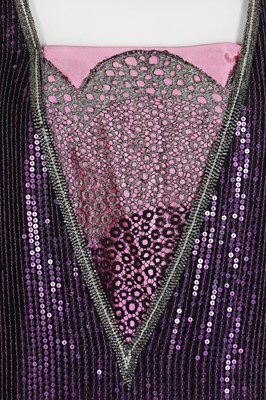 Lot 64 - A fine and rare Paul Poiret purple sequined evening dress, 1928