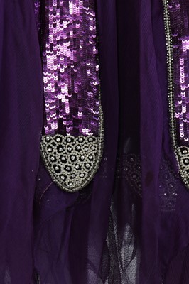 Lot 64 - A fine and rare Paul Poiret purple sequined evening dress, 1928