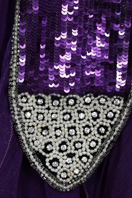 Lot 64 - A fine and rare Paul Poiret purple sequined evening dress, 1928