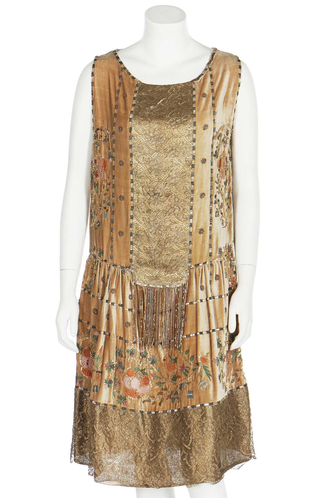 Lot 62 - A Jean Patou couture embroidered velvet cocktail dress, 1925-26