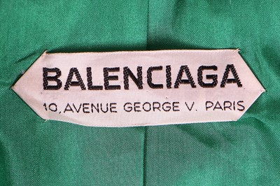 Lot 88 - A Balenciaga couture jade-green tweed suit, Autumn-Winter 1963-64