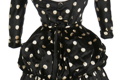 Lot 76 - A fine Balenciaga couture polka-dot satin dinner dress, Model 103, Autumn-Winter 1953