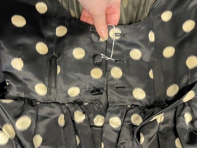 Lot 76 - A fine Balenciaga couture polka-dot satin dinner dress, Model 103, Autumn-Winter 1953