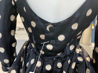 Lot 76 - A fine Balenciaga couture polka-dot satin dinner dress, Model 103, Autumn-Winter 1953