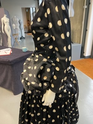 Lot 76 - A fine Balenciaga couture polka-dot satin dinner dress, Model 103, Autumn-Winter 1953