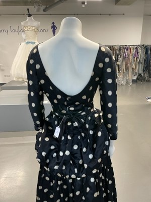 Lot 76 - A fine Balenciaga couture polka-dot satin dinner dress, Model 103, Autumn-Winter 1953