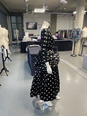 Lot 76 - A fine Balenciaga couture polka-dot satin dinner dress, Model 103, Autumn-Winter 1953