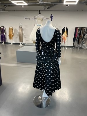 Lot 76 - A fine Balenciaga couture polka-dot satin dinner dress, Model 103, Autumn-Winter 1953