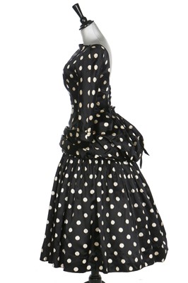 Lot 76 - A fine Balenciaga couture polka-dot satin dinner dress, Model 103, Autumn-Winter 1953