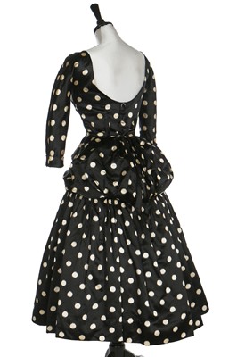 Lot 76 - A fine Balenciaga couture polka-dot satin dinner dress, Model 103, Autumn-Winter 1953