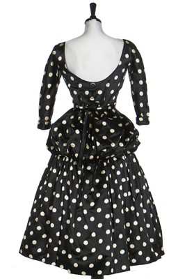Lot 76 - A fine Balenciaga couture polka-dot satin dinner dress, Model 103, Autumn-Winter 1953