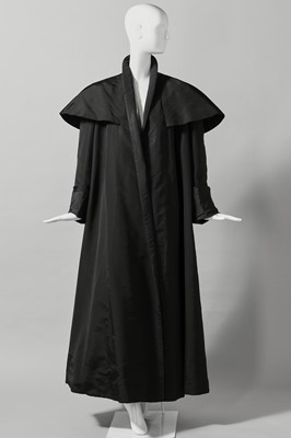 Lot 73 - A fine Balenciaga couture black faille evening coat, Spring-Summer, 1947
