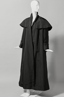 Lot 73 - A fine Balenciaga couture black faille evening coat, Spring-Summer, 1947