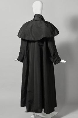 Lot 73 - A fine Balenciaga couture black faille evening coat, Spring-Summer, 1947