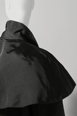 Lot 73 - A fine Balenciaga couture black faille evening coat, Spring-Summer, 1947