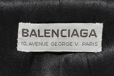 Lot 73 - A fine Balenciaga couture black faille evening coat, Spring-Summer, 1947