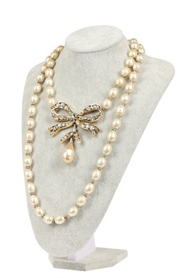Lot 12 - A fine Chanel two-strand 'pearl' sautoir, 1971-1981