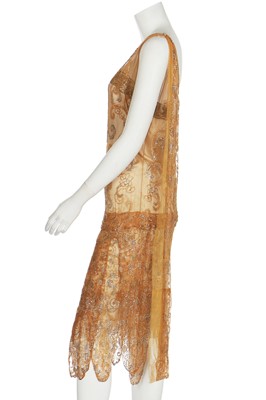 Lot 60 - A Callot Soeurs tangerine tulle flapper dress, circa 1925