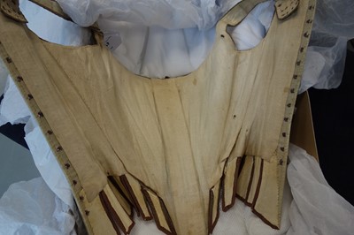 Lot 41 - A fine pair of moiré silk-covered stays, French, 1770-85