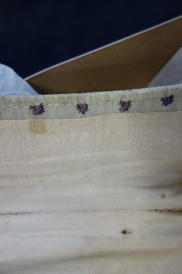 Lot 41 - A fine pair of moiré silk-covered stays, French, 1770-85