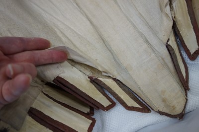 Lot 41 - A fine pair of moiré silk-covered stays, French, 1770-85