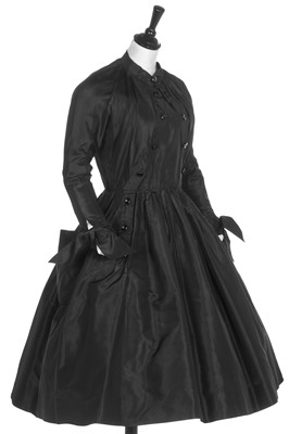 Lot 81 - A Christian Dior New York black paper taffeta dinner dress, 1951