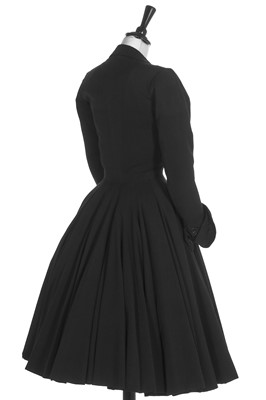 Lot 72 - A black wool coat dress, Dior, made under licence, American, circa 1947