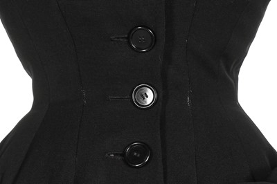 Lot 72 - A black wool coat dress, Dior, made under licence, American, circa 1947