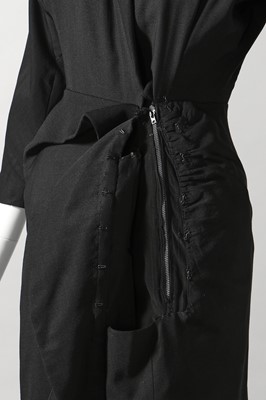 Lot 75 - A Balenciaga couture black wool dinner dress, Spring-Summer 1950