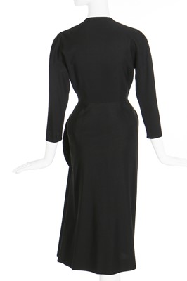 Lot 75 - A Balenciaga couture black wool dinner dress, Spring-Summer 1950