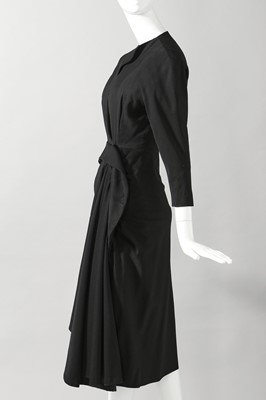 Lot 75 - A Balenciaga couture black wool dinner dress, Spring-Summer 1950