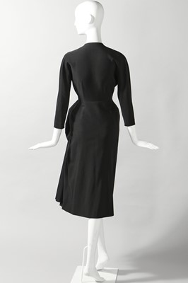 Lot 75 - A Balenciaga couture black wool dinner dress, Spring-Summer 1950