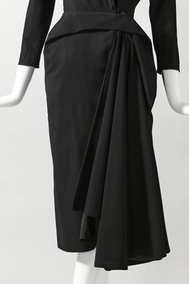 Lot 75 - A Balenciaga couture black wool dinner dress, Spring-Summer 1950