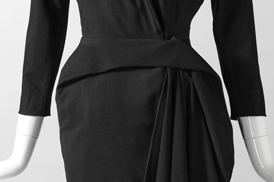 Lot 75 - A Balenciaga couture black wool dinner dress, Spring-Summer 1950