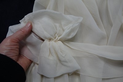Lot 54 - An ivory chiffon couture dinner dress, attributed to Gabrielle Chanel, circa 1925