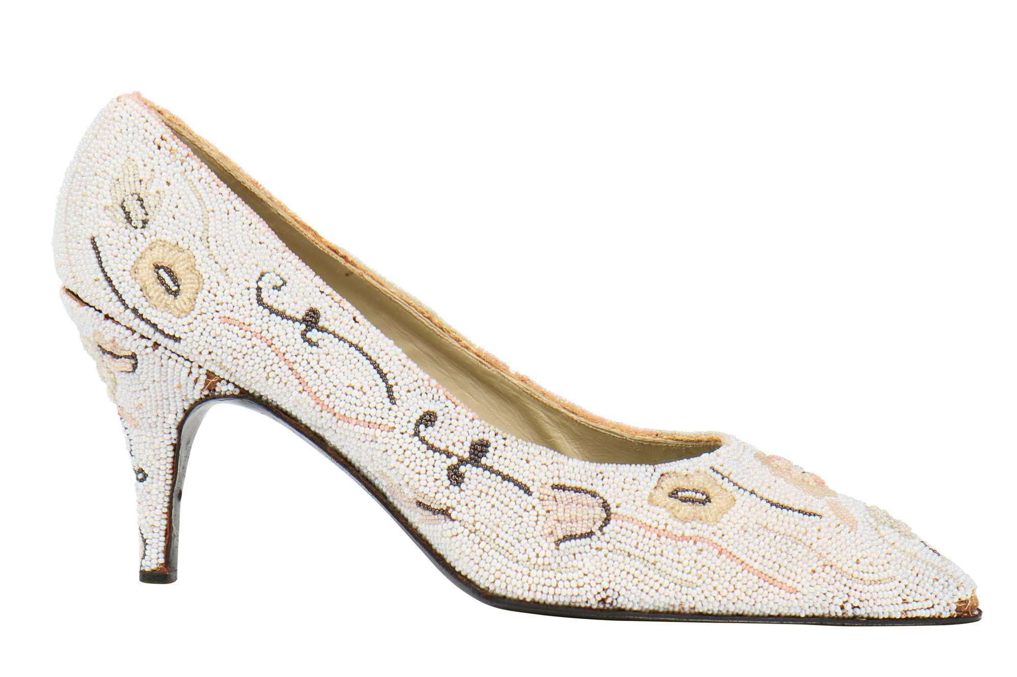 Lot 91 - A fine and rare Roger Vivier beaded evening shoe, 1963-64