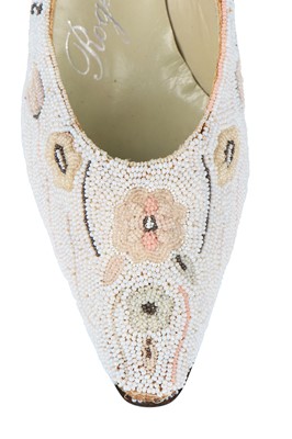 Lot 91 - A fine and rare Roger Vivier beaded evening shoe, 1963-64