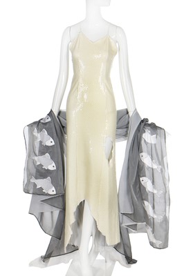Lot 175 - A Franck Joseph Bastille 'Ghost of the Titanic' evening dress and stole, circa 1991
