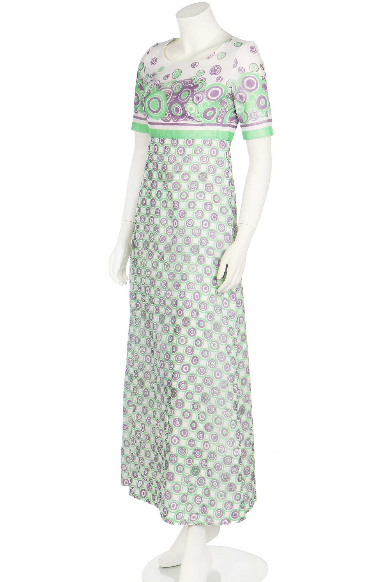 Lot 95 - A rare and early Ossie Clark printed cotton dress, 1965