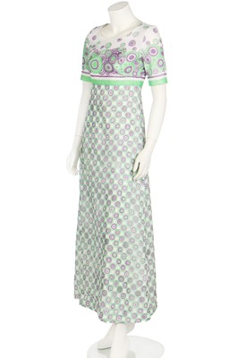 Lot 95 - A rare and early Ossie Clark printed cotton dress, 1965