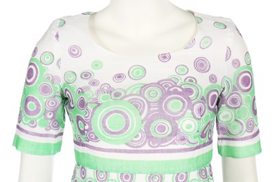 Lot 95 - A rare and early Ossie Clark printed cotton dress, 1965