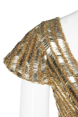 Lot 228 - A fine Alexander McQueen gold embroidered and sequined evening dress, 'In Memory of Elizabeth Howe, Salem 1692' or 'Witches of Salem' collection, Autumn-Winter 2007