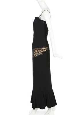 Lot 220 - A Givenchy by Alexander McQueen black crêpe and leopard lace evening gown, Autumn-Winter 1997 collection