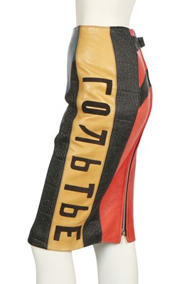 Lot 150 - A Jean Paul Gaultier leather pencil skirt, 'Russian Constructivist' collection, Autumn-Winter 1986-87