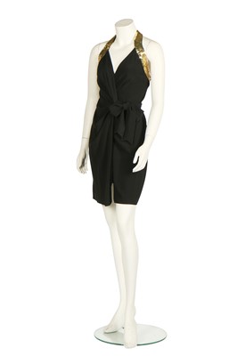 Lot 196 - A Moschino cocktail dress with gold-sequined 'Peace' sign halter-neck bodice, Spring-Summer 1994