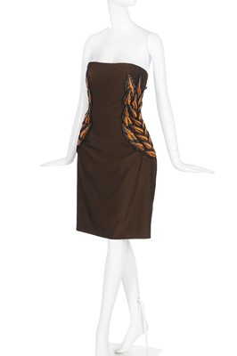 Lot 221 - A Givenchy by Alexander McQueen changeant silk-wool cocktail dress, Spring-Summer 1998