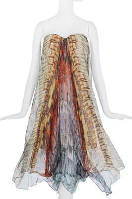 Lot 229 - An Alexander McQueen feather-print chiffon cocktail dress, 'La Dame Bleue', Spring-Summer 2008