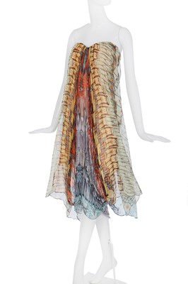 Lot 229 - An Alexander McQueen feather-print chiffon cocktail dress, 'La Dame Bleue', Spring-Summer 2008