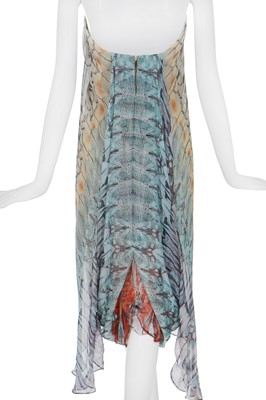 Lot 229 - An Alexander McQueen feather-print chiffon cocktail dress, 'La Dame Bleue', Spring-Summer 2008